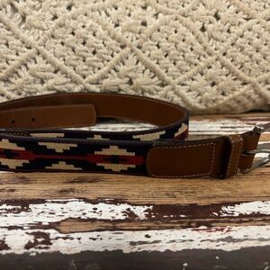 Brown and Navy Patterned Men's Belt